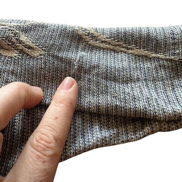 Peruvian Connection Cardigan Sweater Large Gray Snow Crane Pima Cotton Open - Picture 9 of 10